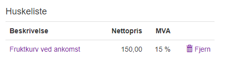 Invoice draft item huskeliste