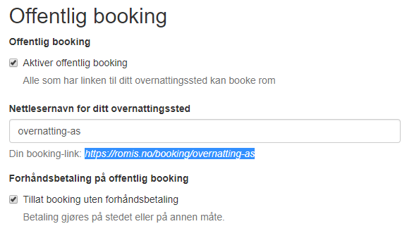 Offentlig booking link