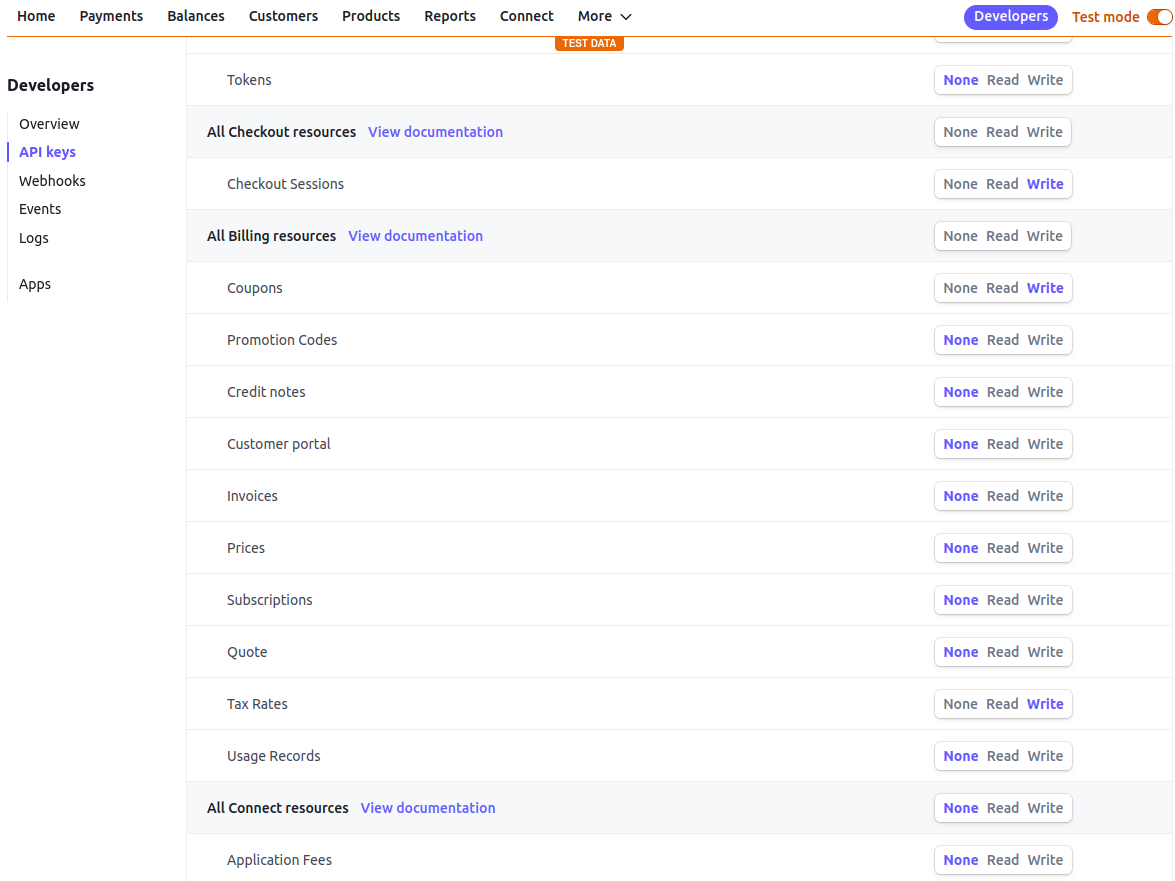 Set permissions